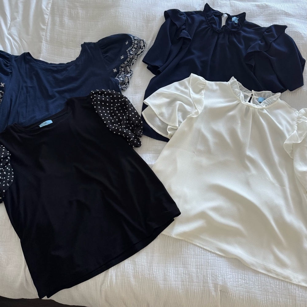 CeCe & LOFT Women's Blouses - Black, Navy, White